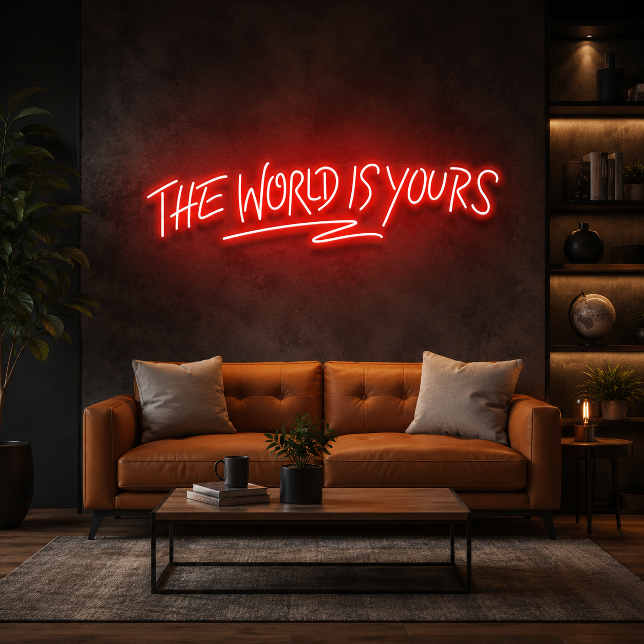 The World Is Yours Led Neon Sign Light - Upbeat Your Life