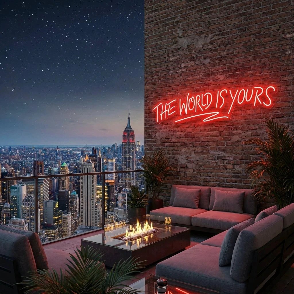 The World Is Yours Led Neon Sign Light - Upbeat Your Life