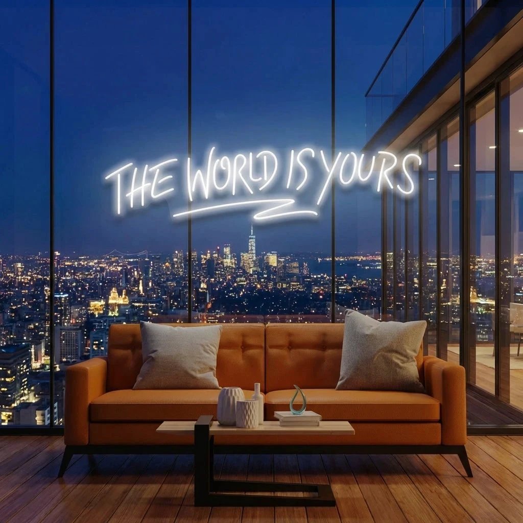 The World Is Yours Led Neon Sign Light - Upbeat Your Life