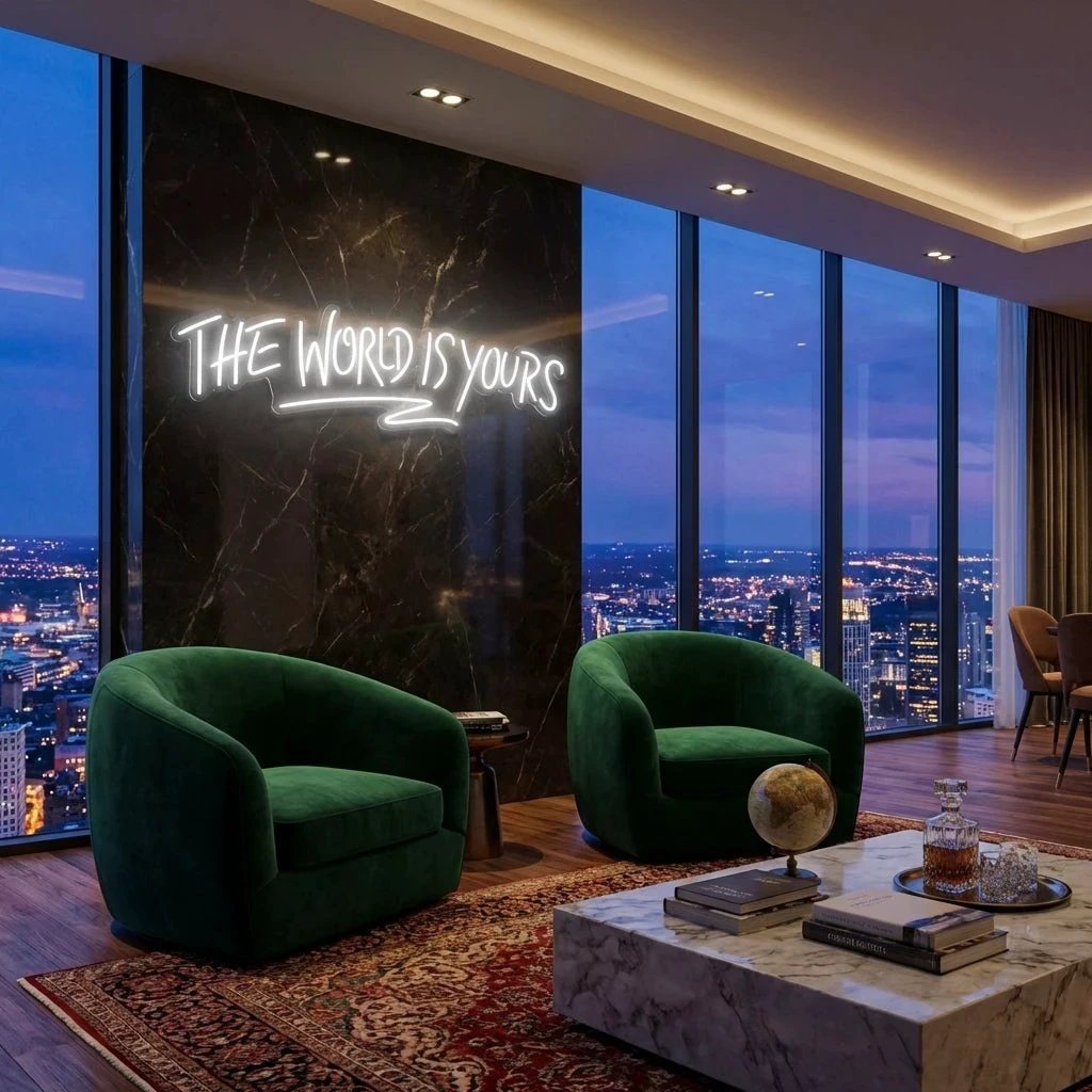The World Is Yours Led Neon Sign Light - Upbeat Your Life