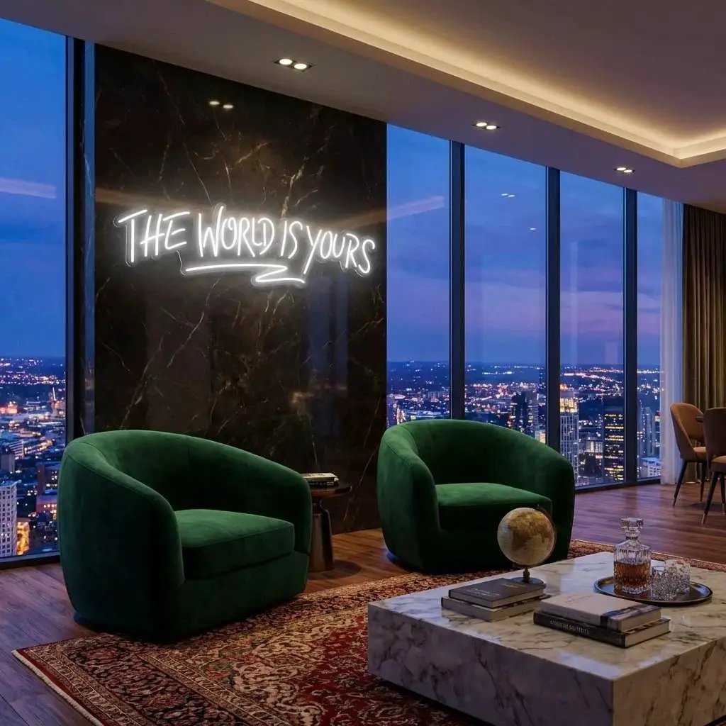 The World Is Yours Led Neon Sign Light - Upbeat Your Life – Cool White – view 60