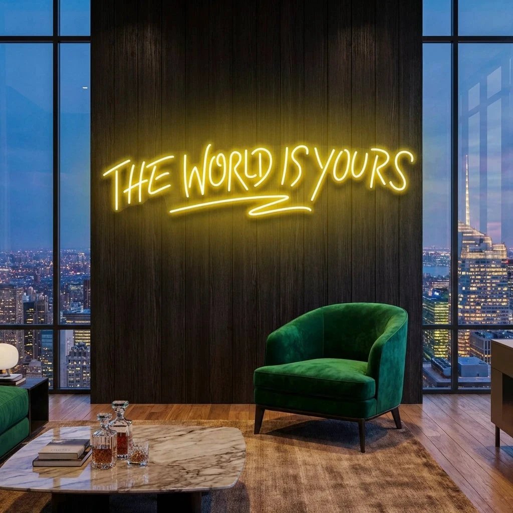 The World Is Yours Led Neon Sign Light - Upbeat Your Life
