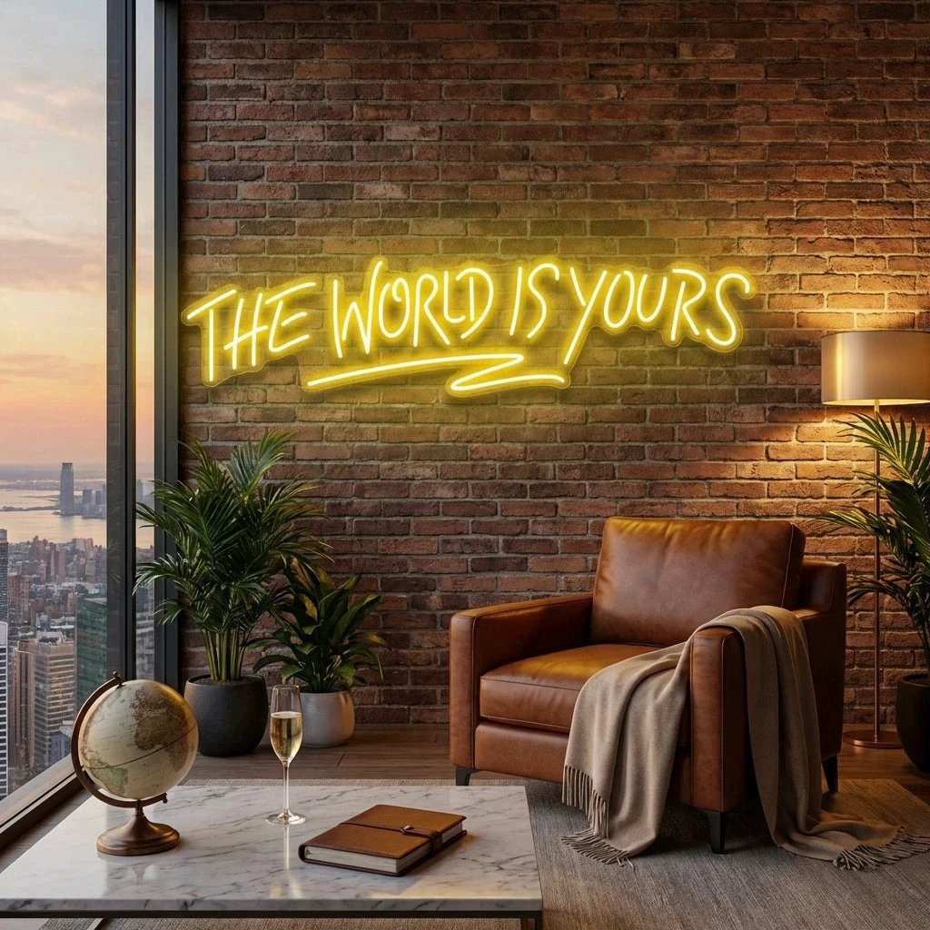 The World Is Yours Led Neon Sign Light - Upbeat Your Life