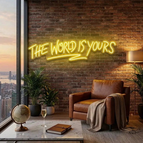 The World Is Yours Led Neon Sign Light - Upbeat Your Life