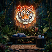 Tiger Headshot LED Neon Sign Light Pop Art