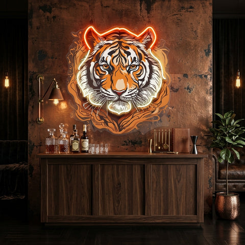 Tiger Headshot LED Neon Sign Light Pop Art