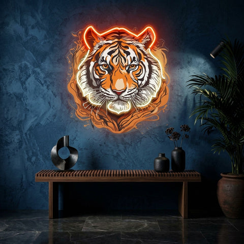 Tiger Headshot LED Neon Sign Light Pop Art