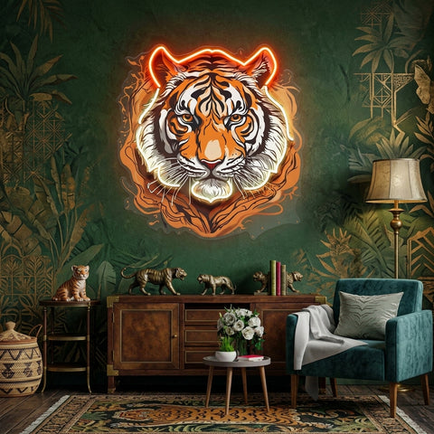 Tiger Headshot LED Neon Sign Light Pop Art