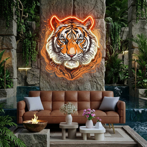 Tiger Headshot LED Neon Sign Light Pop Art