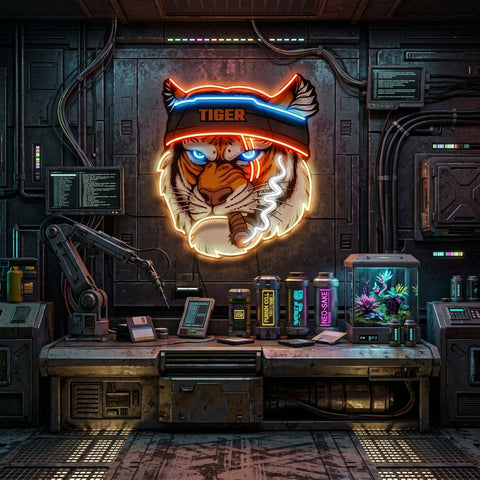 Tiger Smoking LED Neon Sign Light Pop Art