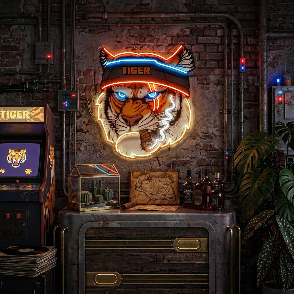 Tiger Smoking LED Neon Sign Light Pop Art