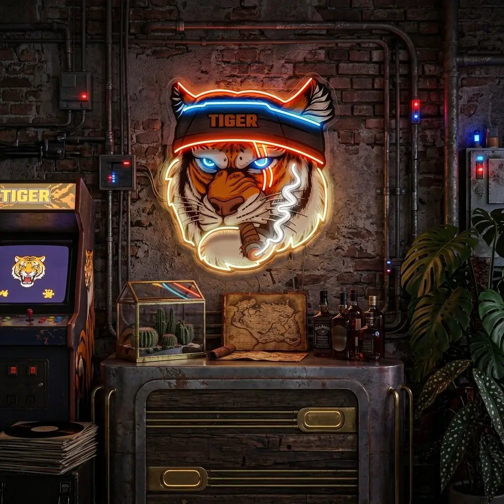 Tiger Smoking LED Neon Sign Light Pop Art