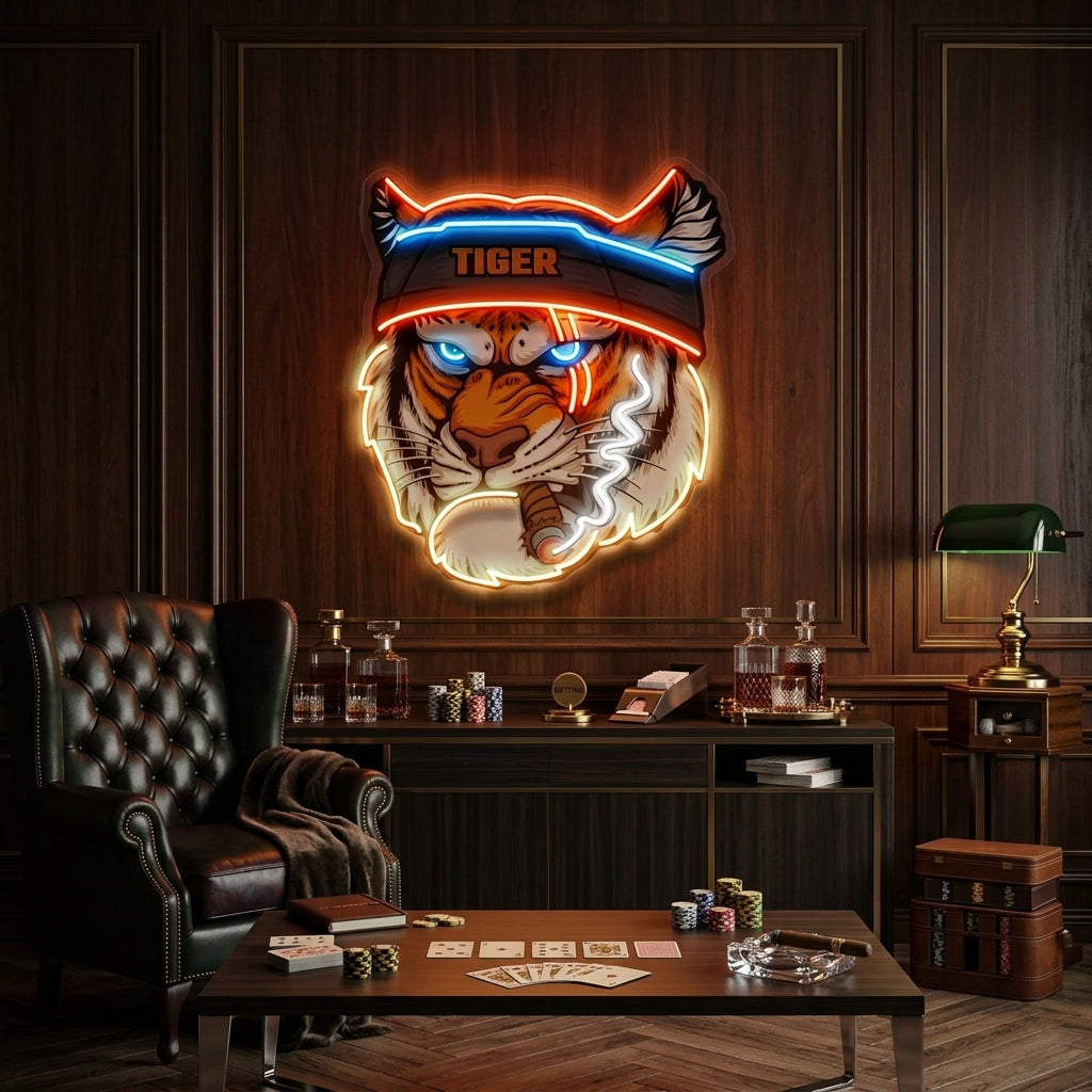 Tiger Smoking LED Neon Sign Light Pop Art