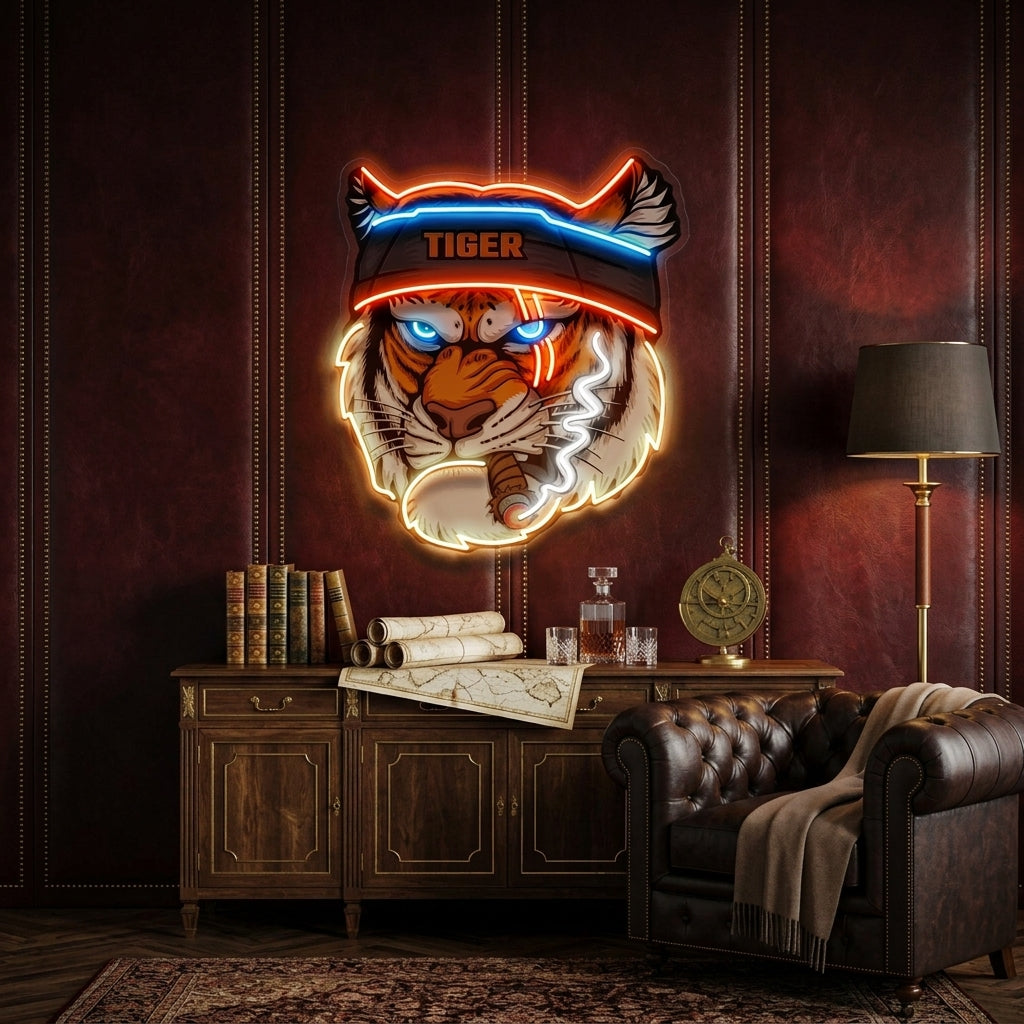 Tiger Smoking LED Neon Sign Light Pop Art