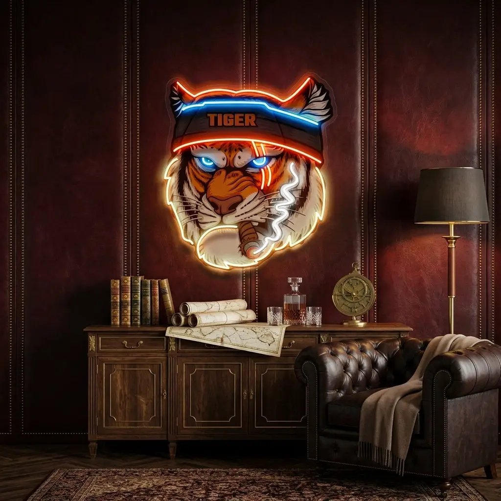Tiger Smoking LED Neon Sign Light Pop Art