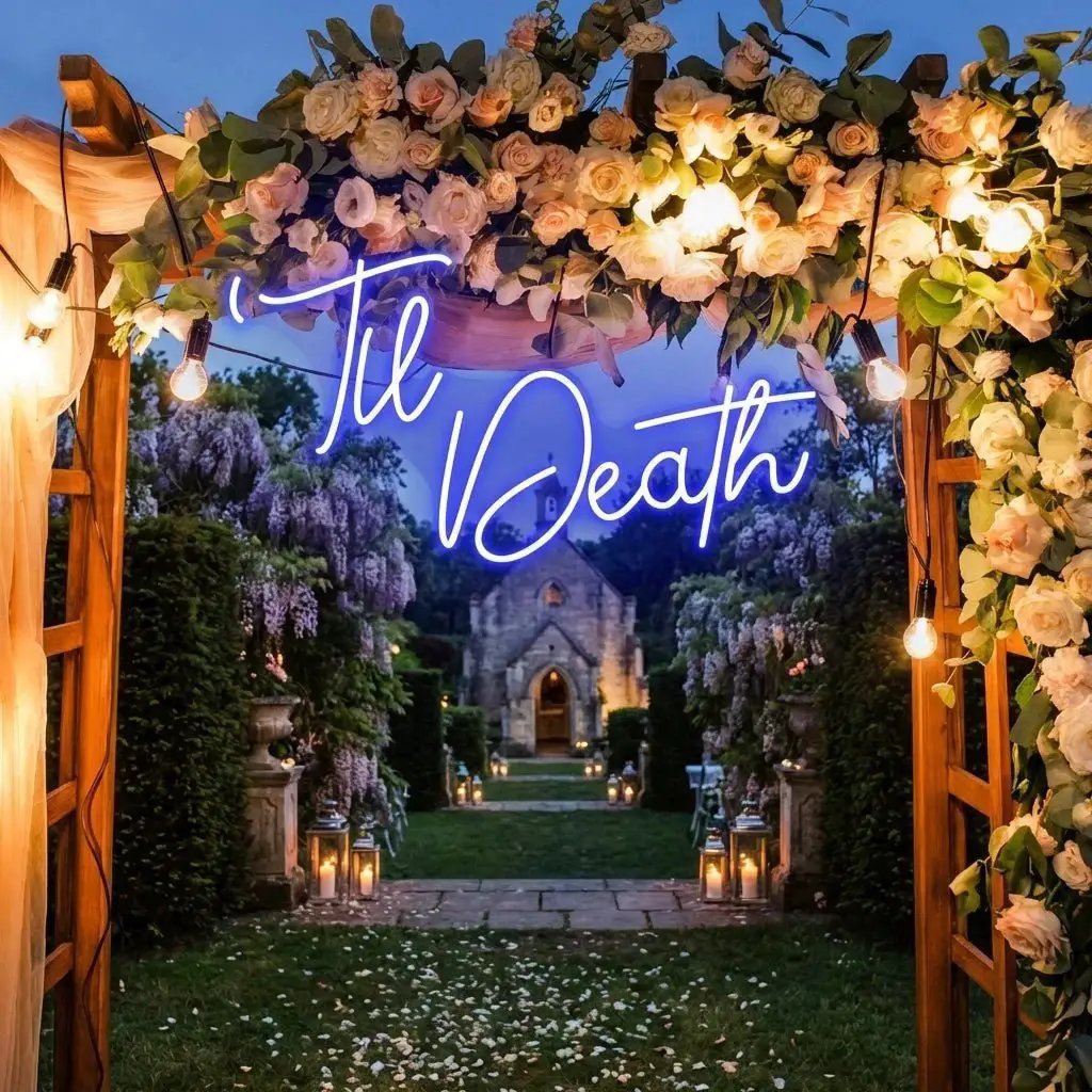 Custom Neon Name Sign Wedding, Til Death Wedding Neon Sign Light, Wedding Neon Sign Ideas
