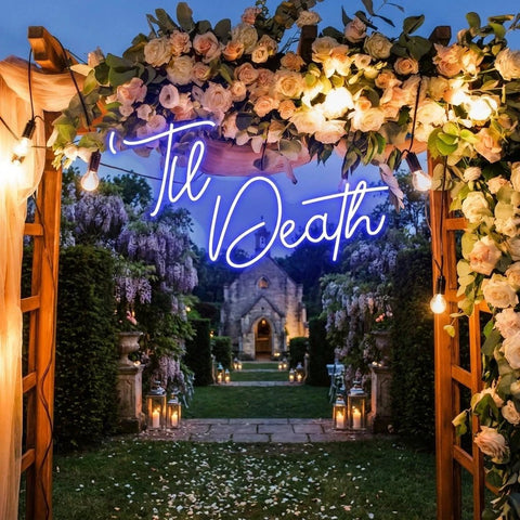 Custom Neon Name Sign Wedding, Til Death Wedding Neon Sign Light, Wedding Neon Sign Ideas