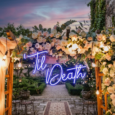 Custom Neon Name Sign Wedding, Til Death Wedding Neon Sign Light, Wedding Neon Sign Ideas