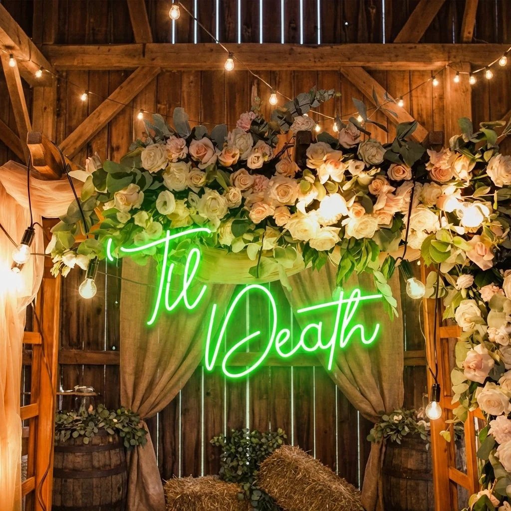 Custom Neon Name Sign Wedding, Til Death Wedding Neon Sign Light, Wedding Neon Sign Ideas