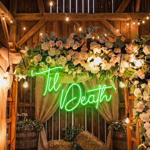 Custom Neon Name Sign Wedding, Til Death Wedding Neon Sign Light, Wedding Neon Sign Ideas