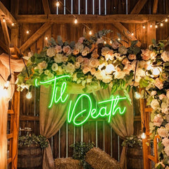 Custom Neon Name Sign Wedding, Til Death Wedding Neon Sign Light, Wedding Neon Sign Ideas