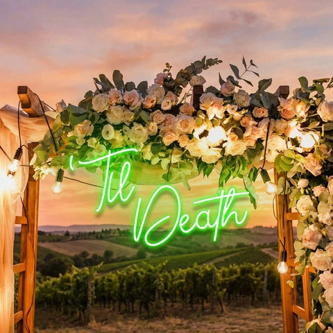 Custom Neon Name Sign Wedding, Til Death Wedding Neon Sign Light, Wedding Neon Sign Ideas
