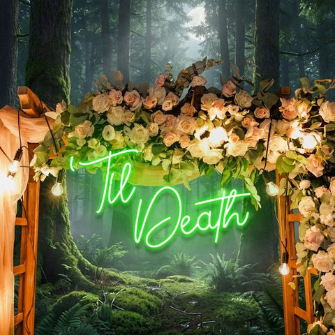 Custom Neon Name Sign Wedding, Til Death Wedding Neon Sign Light, Wedding Neon Sign Ideas