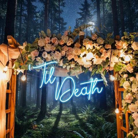 Custom Neon Name Sign Wedding, Til Death Wedding Neon Sign Light, Wedding Neon Sign Ideas