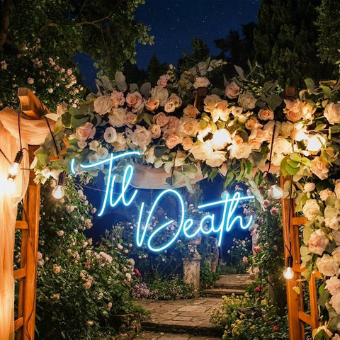 Custom Neon Name Sign Wedding, Til Death Wedding Neon Sign Light, Wedding Neon Sign Ideas