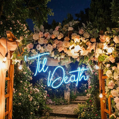 Custom Neon Name Sign Wedding, Til Death Wedding Neon Sign Light, Wedding Neon Sign Ideas