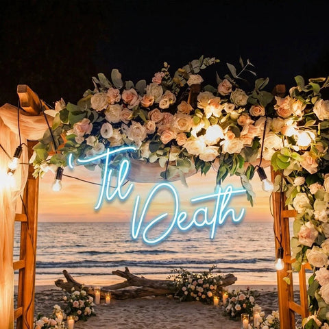 Custom Neon Name Sign Wedding, Til Death Wedding Neon Sign Light, Wedding Neon Sign Ideas