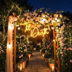 Custom Neon Name Sign Wedding, Til Death Wedding Neon Sign Light, Wedding Neon Sign Ideas