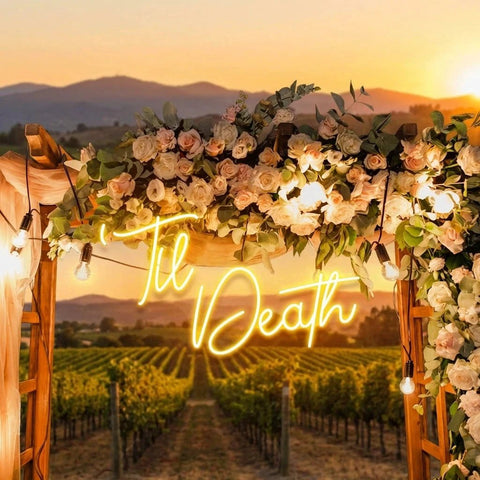 Custom Neon Name Sign Wedding, Til Death Wedding Neon Sign Light, Wedding Neon Sign Ideas