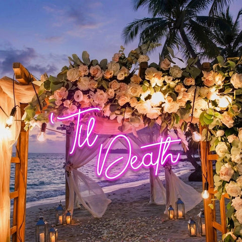 Custom Neon Name Sign Wedding, Til Death Wedding Neon Sign Light, Wedding Neon Sign Ideas