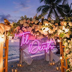 Custom Neon Name Sign Wedding, Til Death Wedding Neon Sign Light, Wedding Neon Sign Ideas