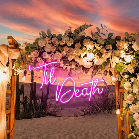 Custom Neon Name Sign Wedding, Til Death Wedding Neon Sign Light, Wedding Neon Sign Ideas