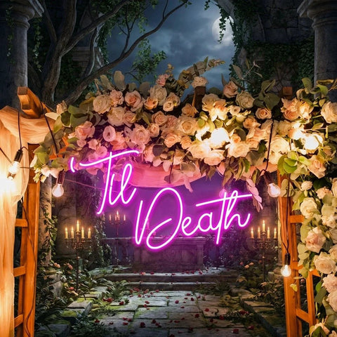 Custom Neon Name Sign Wedding, Til Death Wedding Neon Sign Light, Wedding Neon Sign Ideas
