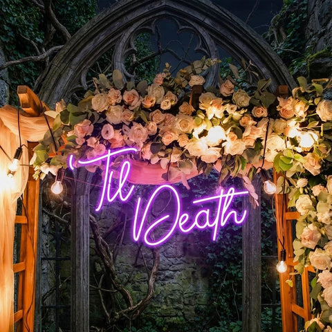 Custom Neon Name Sign Wedding, Til Death Wedding Neon Sign Light, Wedding Neon Sign Ideas