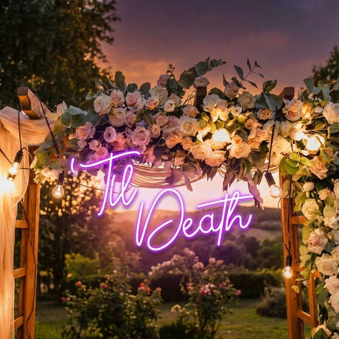 Custom Neon Name Sign Wedding, Til Death Wedding Neon Sign Light, Wedding Neon Sign Ideas