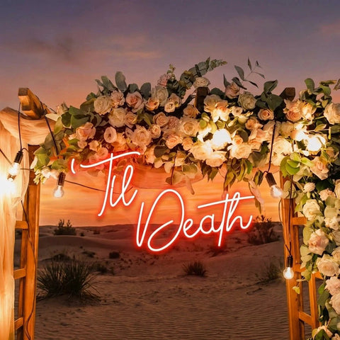 Custom Neon Name Sign Wedding, Til Death Wedding Neon Sign Light, Wedding Neon Sign Ideas
