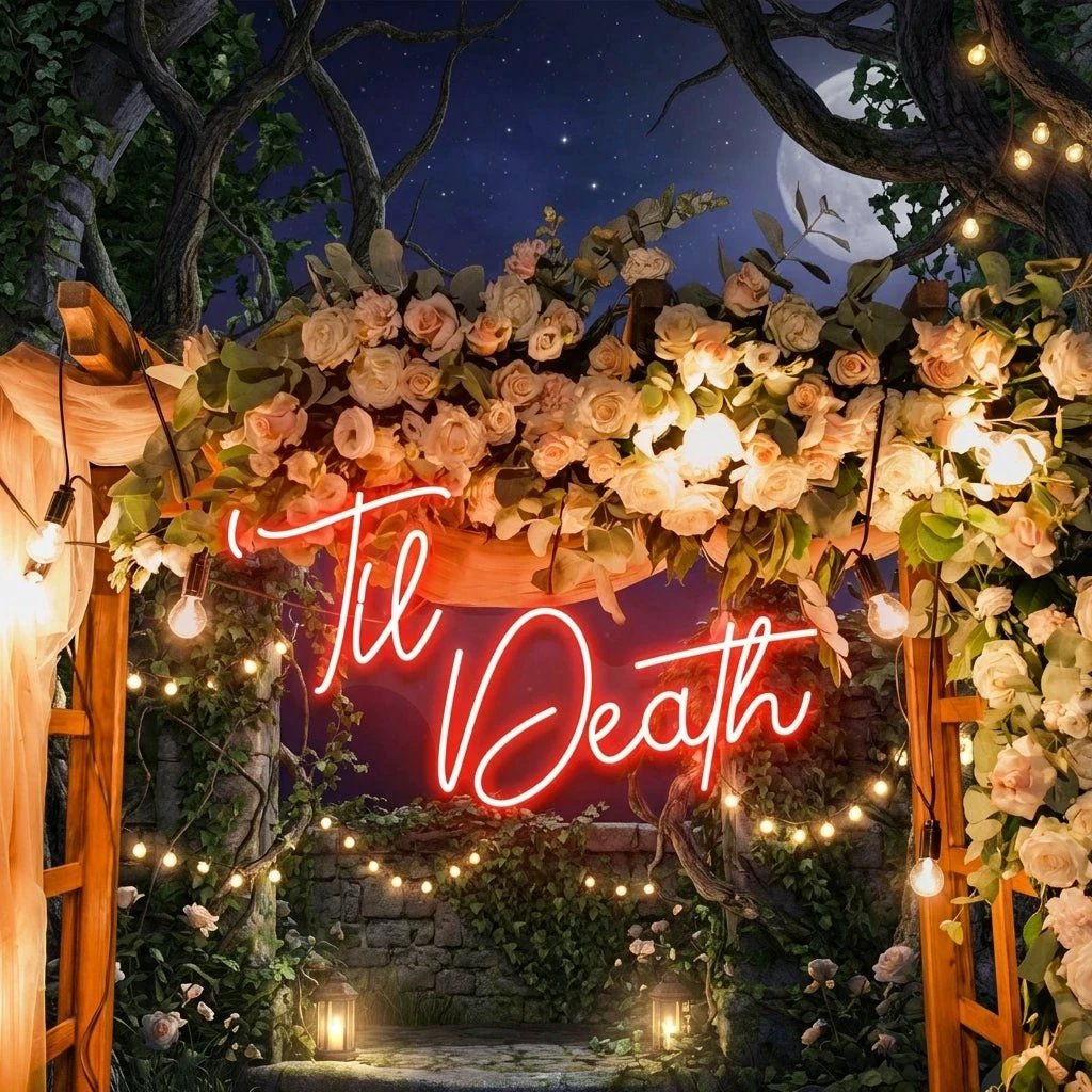 Custom Neon Name Sign Wedding, Til Death Wedding Neon Sign Light, Wedding Neon Sign Ideas