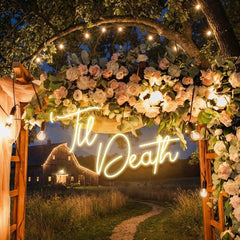 Custom Neon Name Sign Wedding, Til Death Wedding Neon Sign Light, Wedding Neon Sign Ideas