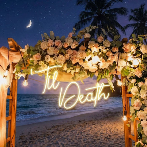 Custom Neon Name Sign Wedding, Til Death Wedding Neon Sign Light, Wedding Neon Sign Ideas