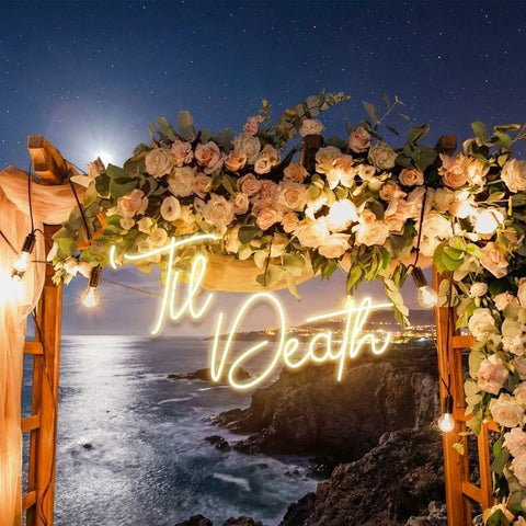 Custom Neon Name Sign Wedding, Til Death Wedding Neon Sign Light, Wedding Neon Sign Ideas
