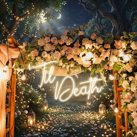 Custom Neon Name Sign Wedding, Til Death Wedding Neon Sign Light, Wedding Neon Sign Ideas