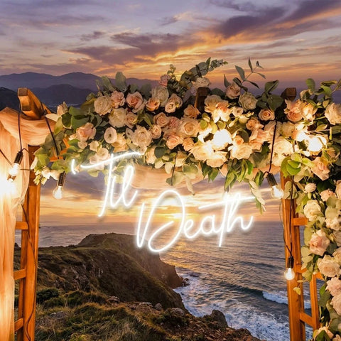 Custom Neon Name Sign Wedding, Til Death Wedding Neon Sign Light, Wedding Neon Sign Ideas
