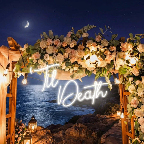 Custom Neon Name Sign Wedding, Til Death Wedding Neon Sign Light, Wedding Neon Sign Ideas