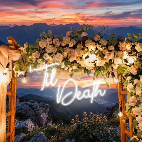 Custom Neon Name Sign Wedding, Til Death Wedding Neon Sign Light, Wedding Neon Sign Ideas