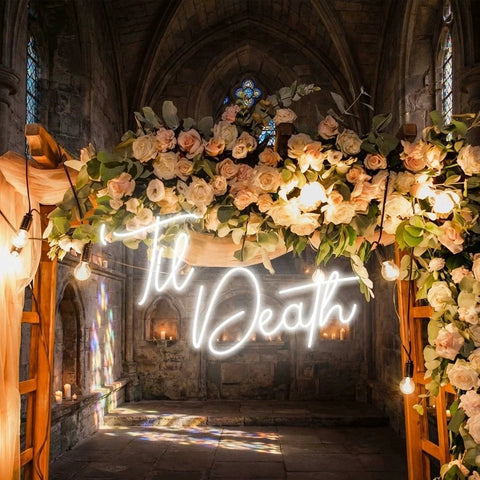 Custom Neon Name Sign Wedding, Til Death Wedding Neon Sign Light, Wedding Neon Sign Ideas