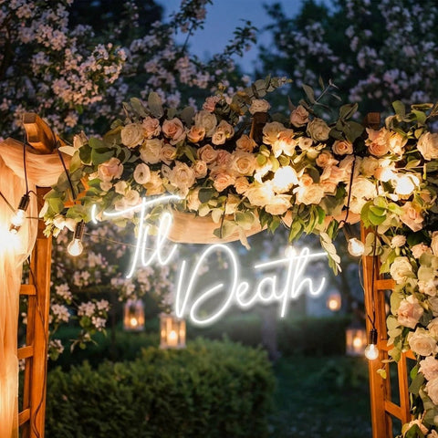 Custom Neon Name Sign Wedding, Til Death Wedding Neon Sign Light, Wedding Neon Sign Ideas